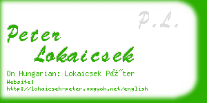 peter lokaicsek business card